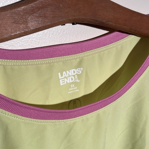 Lands End Neon Yellow Athletic Shirt - Picture 4 of 9